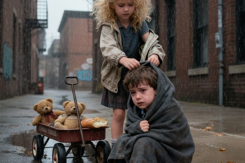 Poor Girl Helps a Freezing Boy Everyone Ignored—Not Knowing He’s the Billionaire’s Son It starts with a 7-year-old girl named Lily Monroe riding her rusty bike down Fifth Street on a cold day with a basket of lopsided oatmeal cookies on the handlebars. She’s not like other kids.