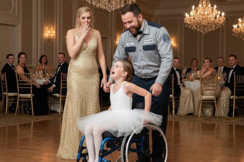 Single father janitor dances with disabled girl, unaware that her multimillionaire mother is right there watching.