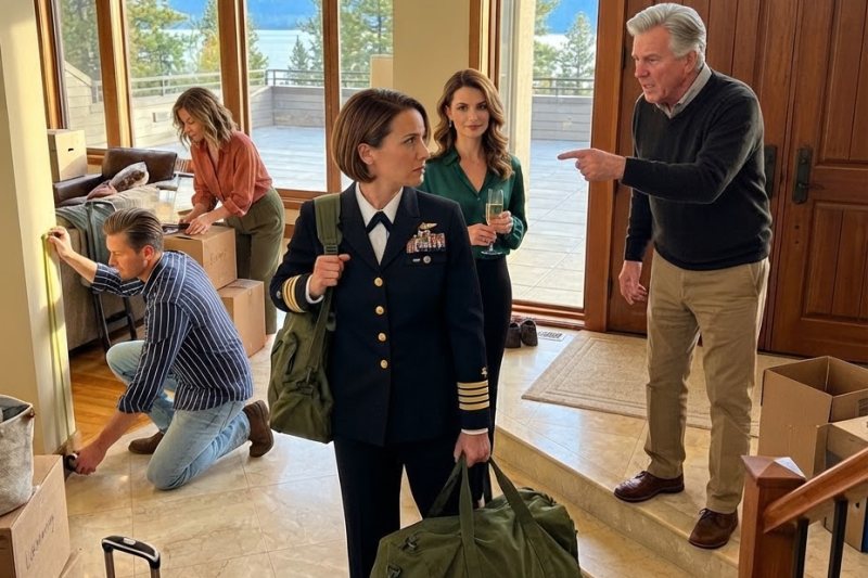 My father stole my Lake Tahoe villa and gave it to my sister’s family, sneering, “Go back to your base, Commander. You’re not welcome here.” I smiled, picked up my duffel bag, and left, because before they moved in, I had already turned their dream home into the beginning of their worst nightmare