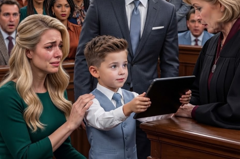 My husband files for divorce, and my 6-year old son asks the judge: ‘May I show you something that Mom doesn’t know about, Your Honor?’ The judge nodded. When the video started, the entire courtroom froze in silence.