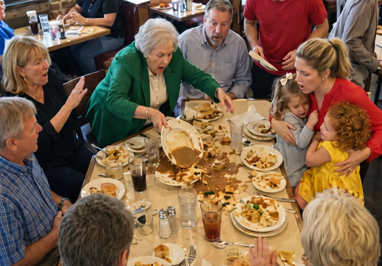 My mother-in-law took the salmon off my daughters’ plates at party and said, “They can have what’s left.” My seven-year-old whispered, “Mommy, did we do something wrong?” while my husband told me not to ruin the party. I took my girls by the hand, walked out without a scene. After I left with the girls, the restaurant screens revealed the truth
