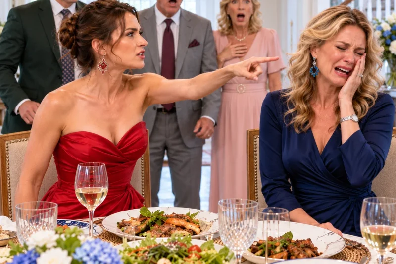 On the fifth day of our marriage, at my first dinner with his family, I reached for the food. My SIL blocked me and snapped, “You’re new here. Learn the rules.”