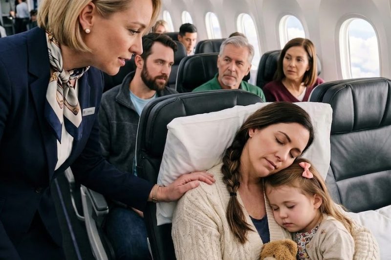 A single mother was sleeping in seat 8A when the captain’s urgent announcement jolted her awake: “Do we have a fighter pilot on this flight?”