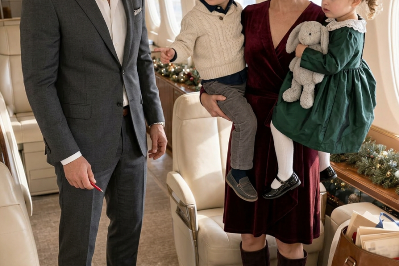 I boarded a Christmas Eve flight to finalize a $640 million deal—then a red crayon led me to twins with my eyes and the woman I had lost three years earlier. She gave me 33 returned letters… but one questionable signature revealed who had kept our family apart—and what awaited me before midnight.